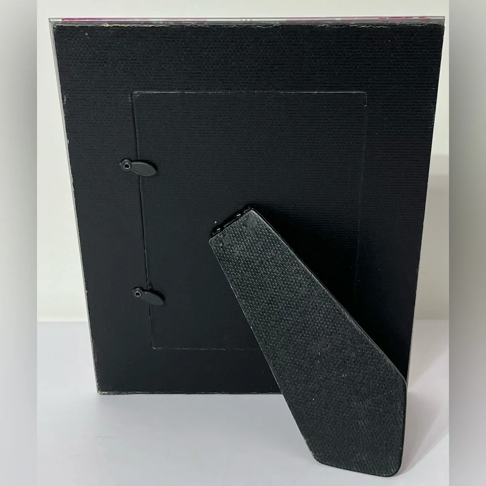 Room Essentials Glass Free‎ Standing Floral Gray/Magenta Frame 5